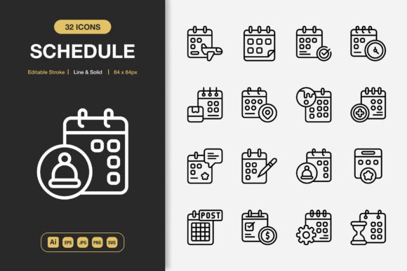 A Minimalist Icon Set to Schedule Your Visual Success