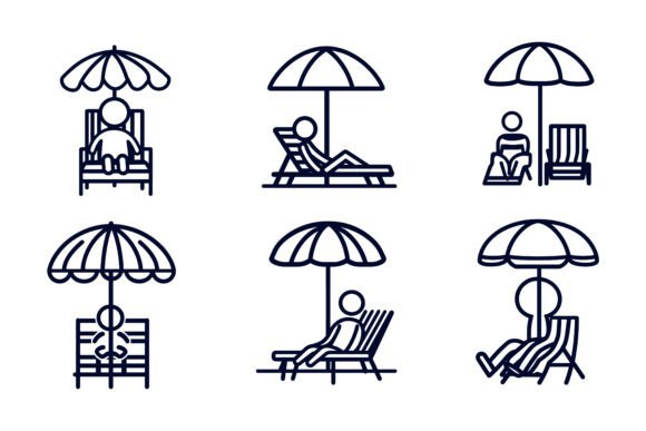 Beach Umbrella Illustrations: A Digital Asset Set for Creative Projects