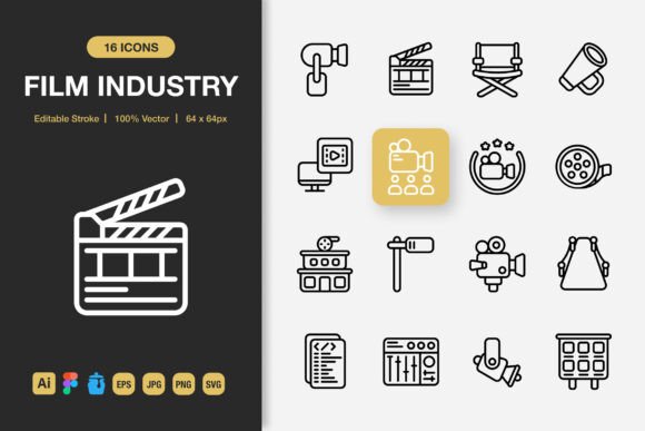 Film Industry Outline Icons: A Practical Asset for Modern Creators