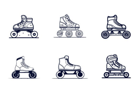 Roller Skate Icon Set: Precision Graphics for Modern Projects